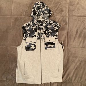 INC sleeveless camo hoodie